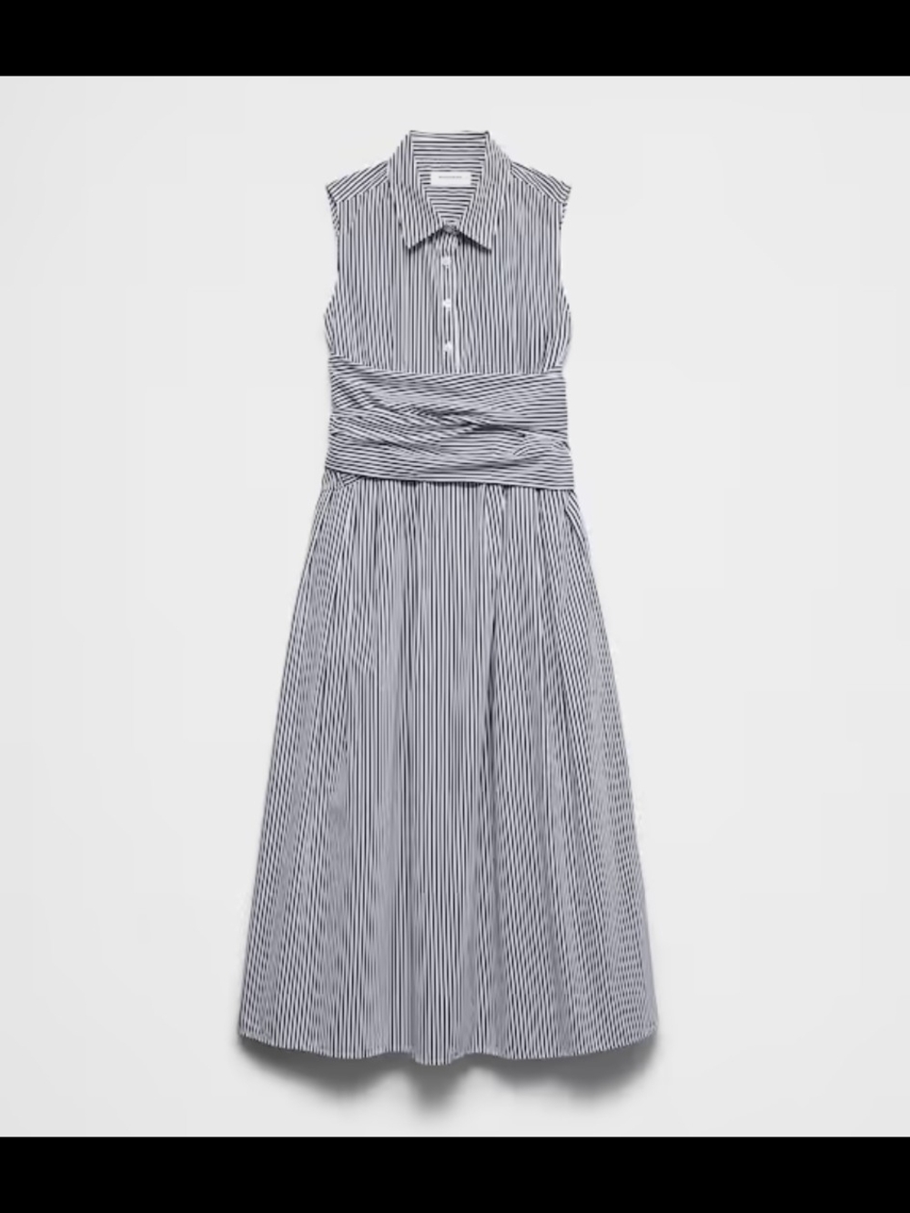 Banana Republic Striped Midi Dress with Wrap Waist